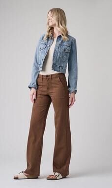 Elims The Malibu 27 Wide Baker Coffee Brown Jean Pants Inseam S $288 Made In LA